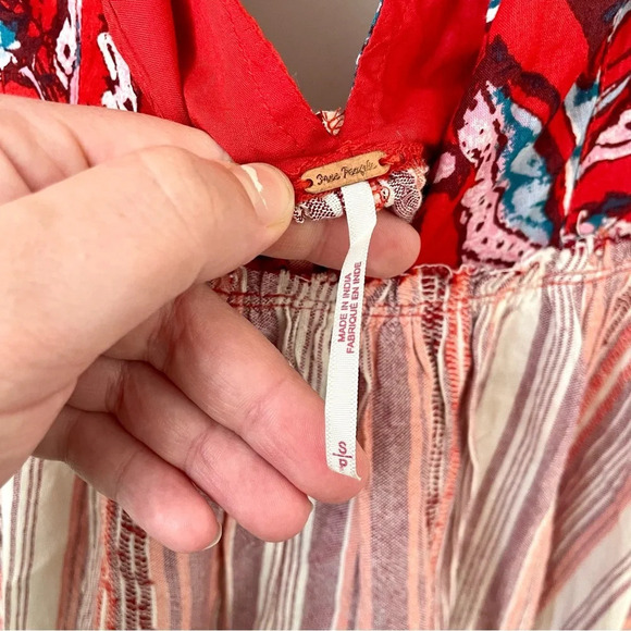 Free People Under the Sun Tunic Top Red Rome - Picture 10 of 13